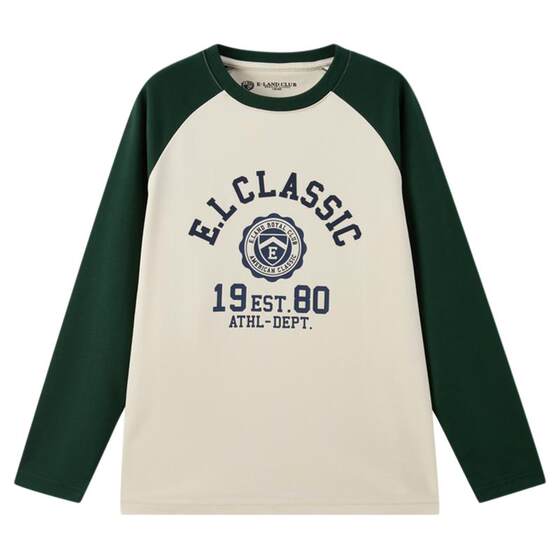 
[Yunroumian]eland kids clothes for children's clothing boys and girls T-shirt spring and autumn raglan sleeves casual long sleeves