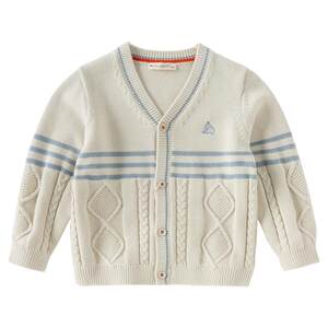 David Bella Boys Spring Sweater Children's Style Knitted Sweater 2026 New Baby Cotton Jacket Cardigan