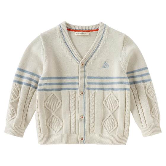 David Bella Boys Spring Sweater Children's Style Knitted Sweater 2026 New Baby Cotton Jacket Cardigan