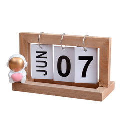 2023 Desk Calendar Creative Retro Wooden Page Flip Calendar Student College Entrance Examination Countdown Desktop Ornaments Customized Perpetual Calendar