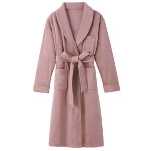 
Nightgown for women winter coral velvet thickened plus velvet long bathrobe pajamas autumn and winter island velvet large size bathrobe home clothes