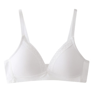 
80S high-count cotton girl underwear student development period high school student 16 years old 18 adolescent small breast push-up bra