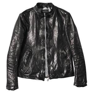 DREAMBOX钧博高端马皮修身帅气真皮皮衣重水洗复古做旧机车皮夹克