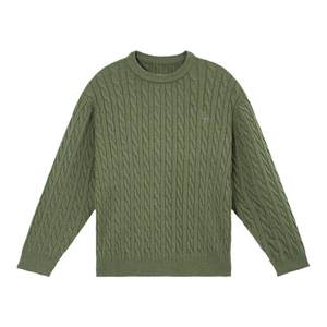 
Lujiamen new loose large size heavy green sweater autumn and winter men's fitness trendy sports casual sweater