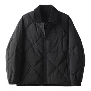 
LUUD Corduroy Fake Two Piece White Duck Down Jacket Men's Winter Diamond Embossed Down Jacket