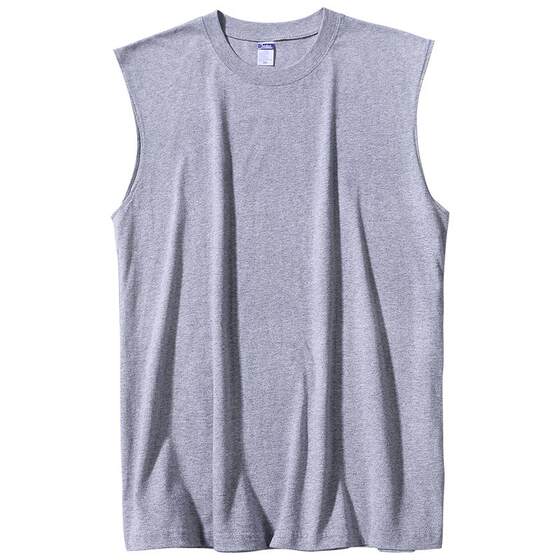 American style heavyweight camisole vest for men's outerwear, summer Xinjiang cotton, solid color, fitness and sports, white sleeveless t-shirt for men and women