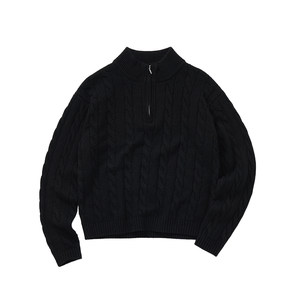 
714street autumn and winter wool cashmere blended crimp pattern half zipper sweater men 2025 couple knitted sweater