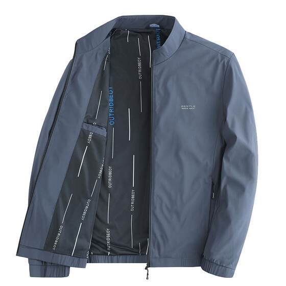 Dad's autumn clothing outer collar punching clothes men's jackets casual business stretch the middle -aged and elderly jacket spring and autumn models thin
