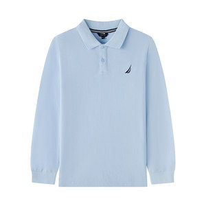 
[College Classic] NAUTICA Boys Pearl Mesh Long Sleeve POLO Shirt Spring and Autumn Four Seasons Children's T-shirt Top