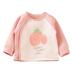 Baby Warm Plus Fleece Clothes 0-12 Months Old For Boys And Girls, Autumn And Winter Partial-breasted Long-sleeved Boneless Thick Tops