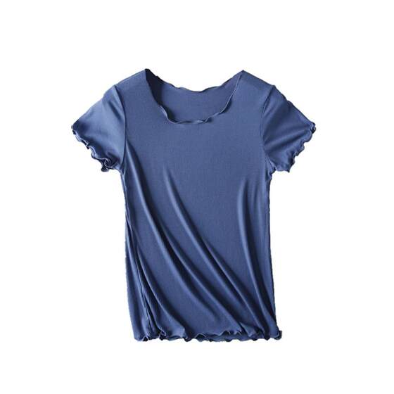 Pure -colored T -shirt Female Summer Slim Word Thin Half -sleeved Modal Broken Broken Broken Short -sleeved Kitchus sweater