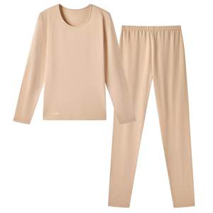 幸棉纯棉红色本命年保暖内衣女冬季贴身秋衣秋裤套装男加厚棉毛衫