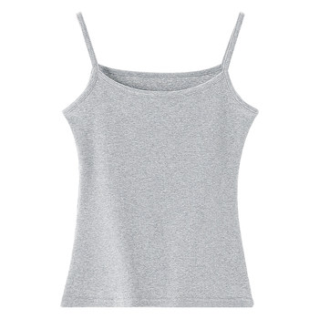 Pure cotton base suspender vest for women with breastless pad