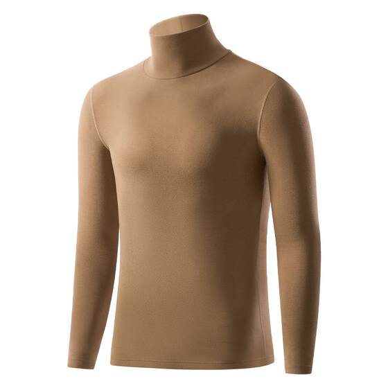 
Jianyun half-high collar long-sleeved T-shirt men's wool silk bottoming shirt thickened plus velvet with German velvet warm top winter