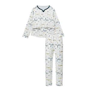 
Nest Designs maternity confinement clothes, nursing pajamas, women's bamboo cotton long-sleeved trousers, maternity home clothes set