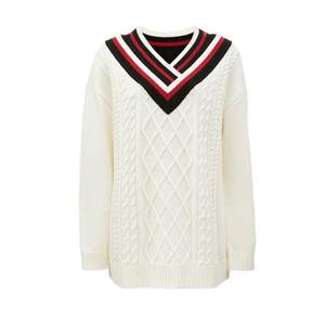 
TQ District Ayama Vero Moda Sweater Women's 2024 Fall and Winter College Style Age Reducing Fashion Rib Color Block Sweater