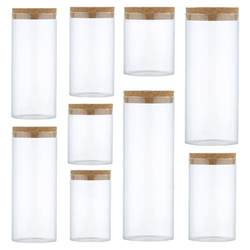 Glass sealed jar food and cereals round tea jar