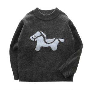 
Boys sweater autumn and winter children's cashmere sweater pullover cartoon pony child thickened warm knitted base shirt