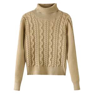 
Turtleneck sweater for women thickened winter 2025 new warm twist sweater small short inner base shirt