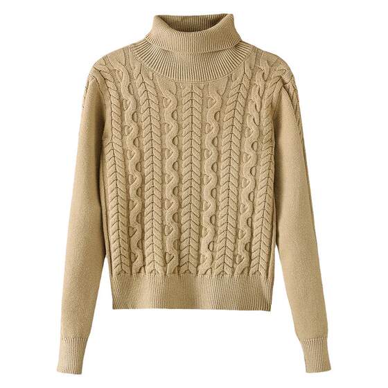 
Turtleneck sweater for women thickened winter 2025 new warm twist sweater small short inner base shirt