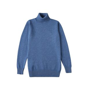 
New autumn and winter high collar thickened 100% pure wool sweater men's solid color sweater casual large size knitted cashmere bottoming sweater