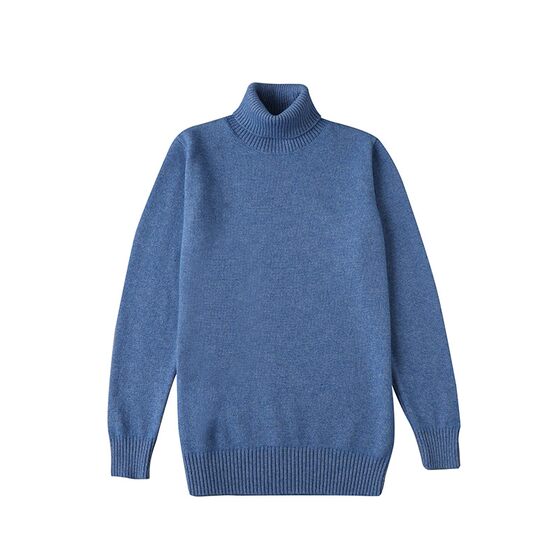 
New autumn and winter high collar thickened 100% pure wool sweater men's solid color sweater casual large size knitted cashmere bottoming sweater