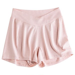 Pregnant women's safety pants and underwear 2-in-1 pregnancy leggings, low waisted shorts, summer thin abdominal support pants, anti light exposure