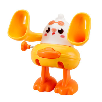 Children's upper clockwork toy cartoon rollover duck yellow chicken yellow duck flip baby early teachings marble toy
