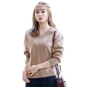 
[Tiaclasse][washable] Japanese fashion simple women's V-neck slim sweater sweater