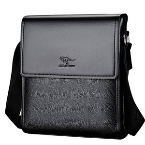 
Men's bag one-shoulder crossbody men's bag vertical two-layer cowhide backpack genuine leather men's multi-function hanging bag flip bag