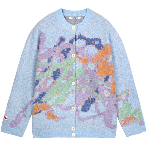 
[20% off when you join the membership] CANOTWAIT William Chan crayon jacquard sweater cardigan men's and women's coat sweater