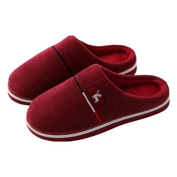 Buy one get one free winter couple cotton slippers thick sole anti-slip