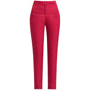 Winter new down pants female wears high waist and thin white duck down thickened large -size slim small foot down cotton pants female
