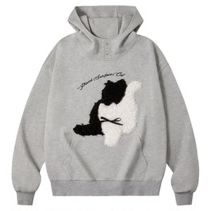 
PSO Brand Men's and Women's Cute Plush Kitten Patchwork Knitted Sweatshirt Women's Jacket Tops Fall