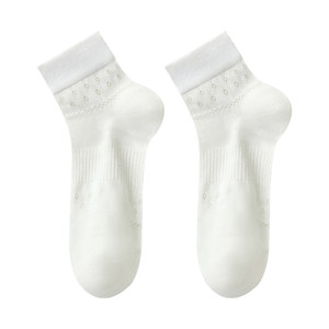 
White socks women's spring and summer mid-calf socks pure cotton deodorant antibacterial boneless women's breathable short socks 2026 new style