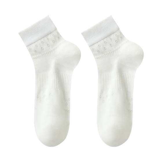 
White socks women's spring and summer mid-calf socks pure cotton deodorant antibacterial boneless women's breathable short socks 2026 new style