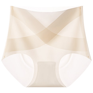 
High-waisted underwear for women, tummy control, summer thin 2026 new style seamless ice silk body shaping triangle shorts