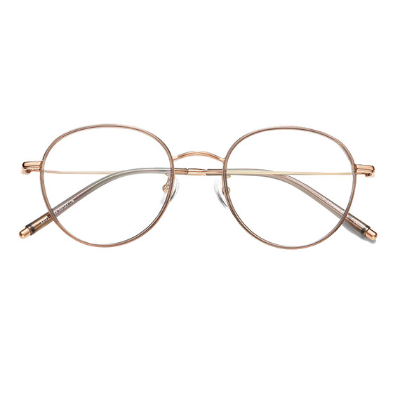 
Ultra-light pure titanium Japanese round-frame glasses for myopic women, which can be equipped with high-end, high-end eye frames for large faces and small frames.
