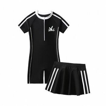 Children's conjoined swimsuit to send independent skirts to wear two clothes
