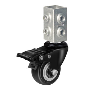 
Universal wheel clothes rack wheel 4 minutes 6 minutes 1 inch thread clothes rack caster floor lever water pipe steel pipe rack brake wheel
