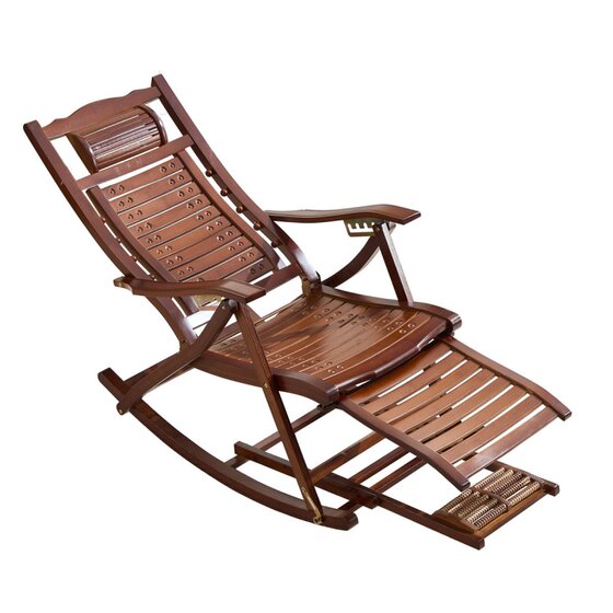 
Bamboo rocking chair, installation-free, folding chair, courtyard office, stress-reducing recliner, ergonomic rocking chair, a good choice for gifts for the elders