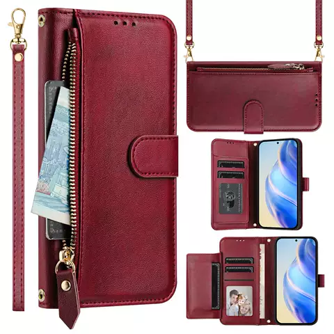 Zipper Wallet Flip Leather 12 Phone Cases