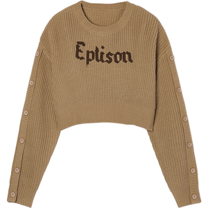 
[49/piece] EPTISON Sweater Women's 2025 Autumn New Loose Short Lazy Style Thickened Knitted Top