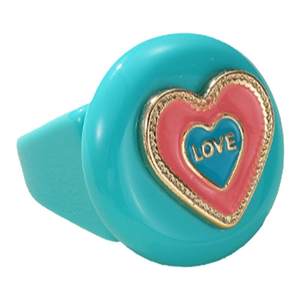 
New popular resin ring women's jewelry round heart ring sweet multi-color Korean Dongdaemun ring