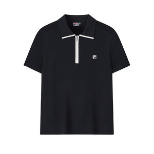
FILA official women's knitted sweater 2026 spring new casual comfortable simple POLO shirt short-sleeved top