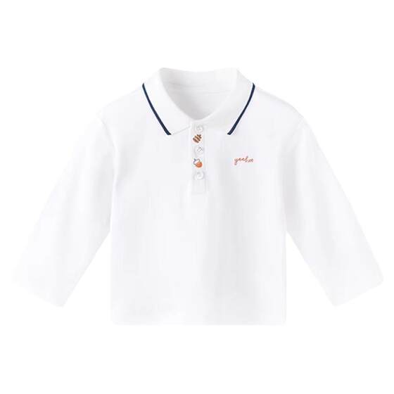 
British children's pullover spring and autumn boys and girls lapels Polo shirt long sleeve round neck T-shirt casual underwear top