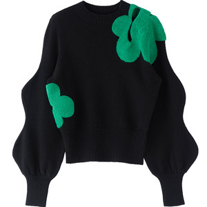 
[Same style as Cai Shaofen] NMORE designer brand autumn and winter wave sleeve pullover design sweater for women