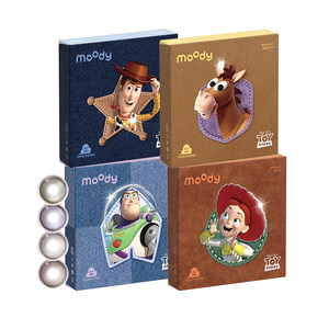 
moody silicone hydrogel daily disposable 10 piece Toy Story tannin blue-brown fixed-axis high-gloss contact lenses