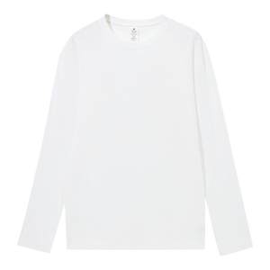 New autumn and winter pure cotton long-sleeved T-shirts for boys and teenagers white inner layered shirts and velvet warm tops