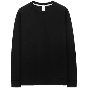 
2026 new waffle sweatshirt men's spring and autumn round neck hooded top solid color autumn loose long-sleeved T-shirt